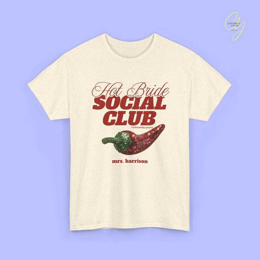Braut Shirt | Hot Bride Social Club Old Money disco Chilli (customizable)