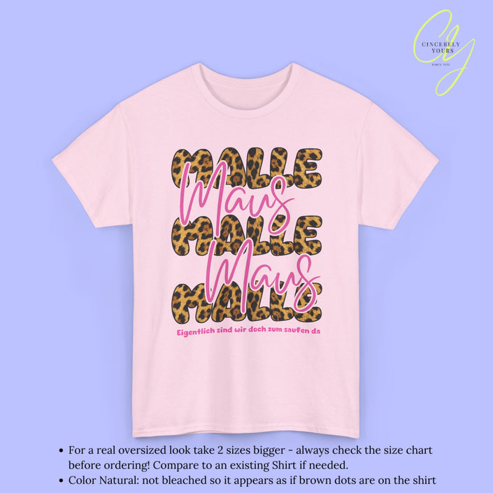 Mallemaus Shirt | Malle Maus Leopard Pink Bubble font