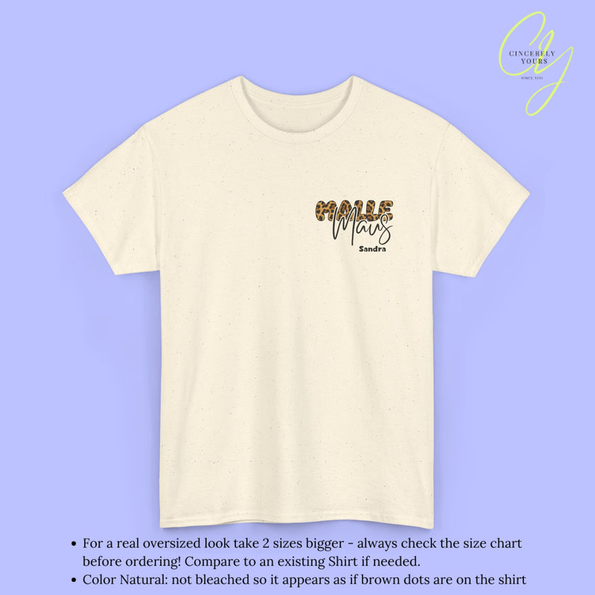 Mallemaus Shirt | Malle Maus Leopard Black Bubble font