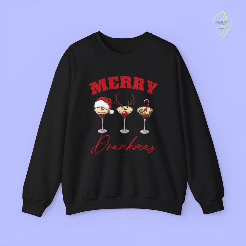Christmas Sweatshirt | Merry Drunkmas Espresso Martini