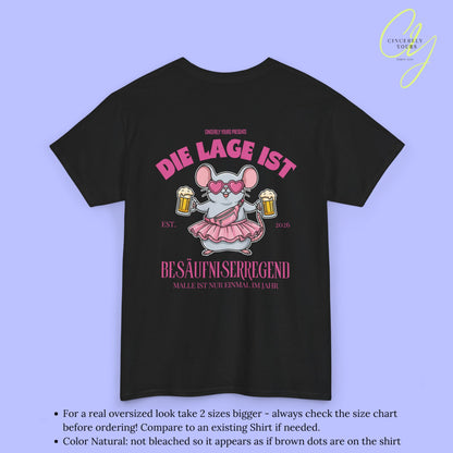 Mallemaus Shirt Malle Maus  —  Die Lage ist besäufniserregend Pink (Customizable)