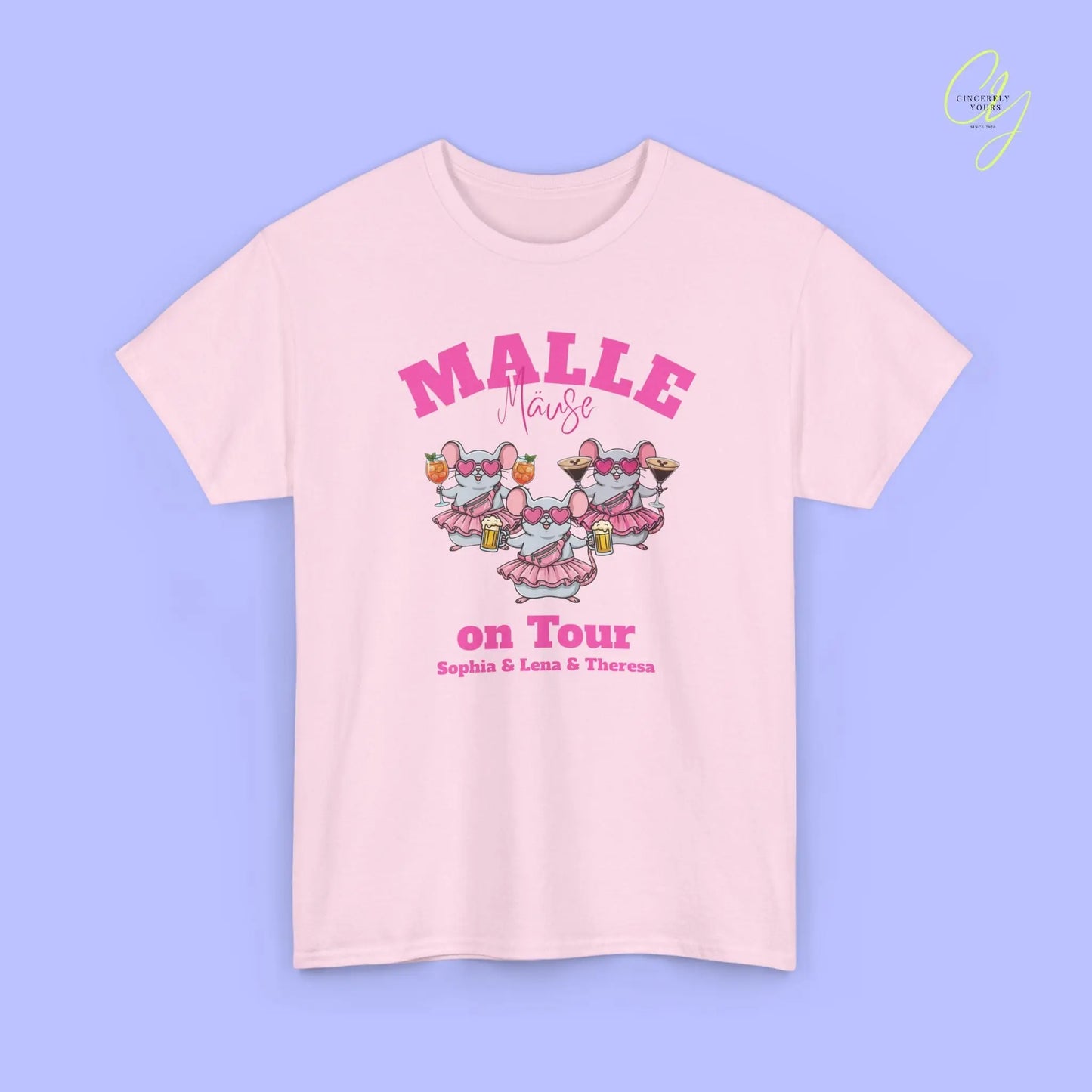 Malle Party Shirt — Malle Party Maus on tour Bierkrug, Spritz, Espresso Martini Customizable) Printify