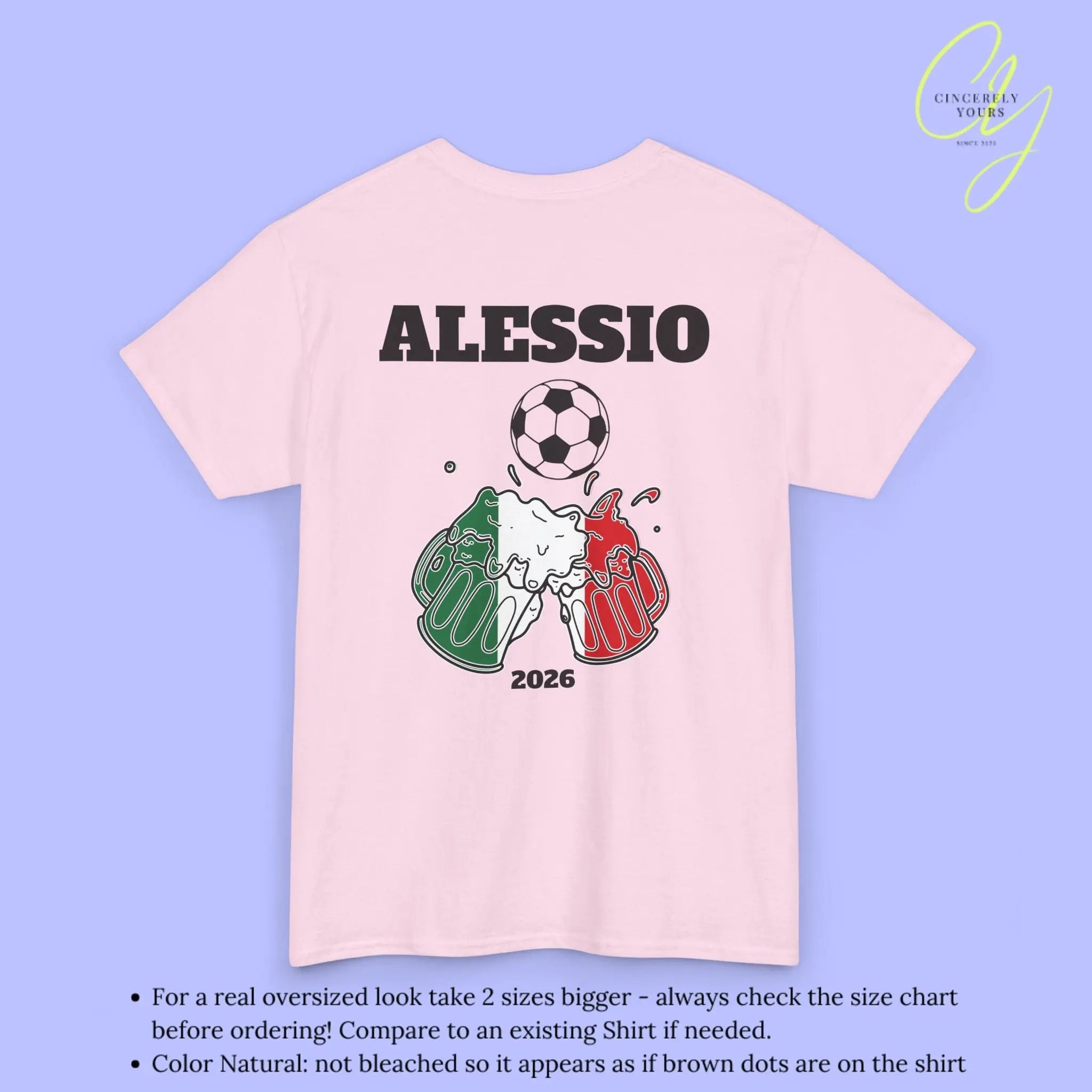 Personaliserter Name Fussball Shirt — Italien Flagge Bierkrug (Personalisierbar) Cincerely Yours