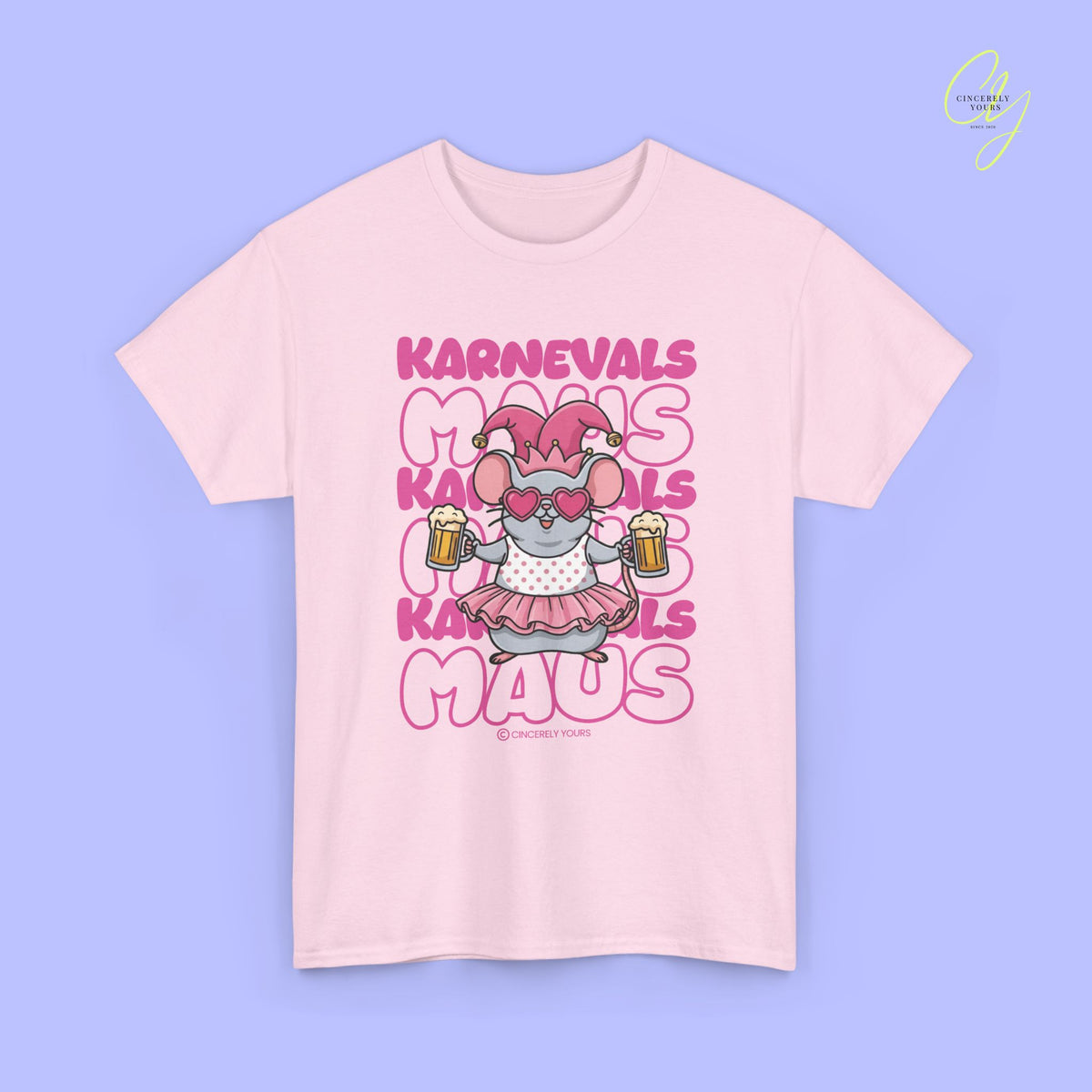 Karneval Shirt | Karnevals Maus pink Bierkrug