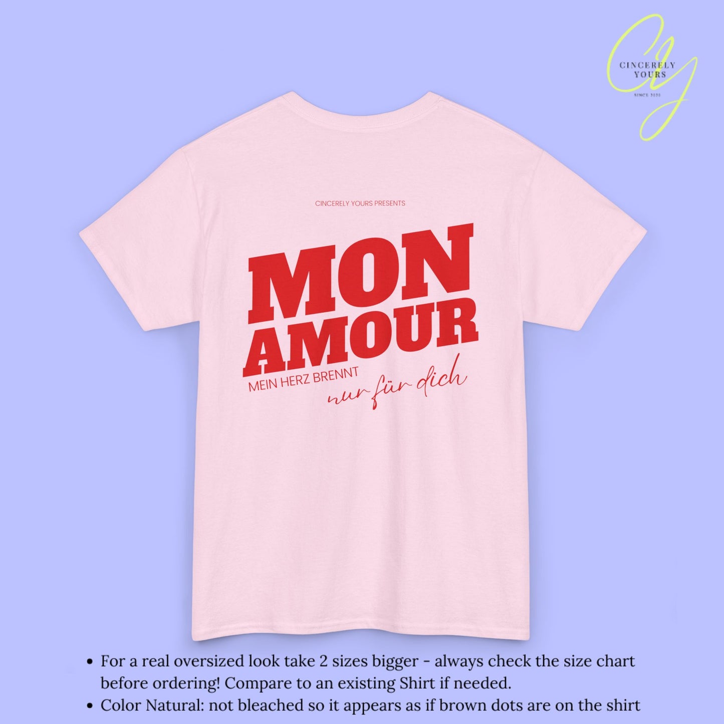 Malle Shirt Mon Amour— Mein Herz brennt nur für dich (Customizable)
