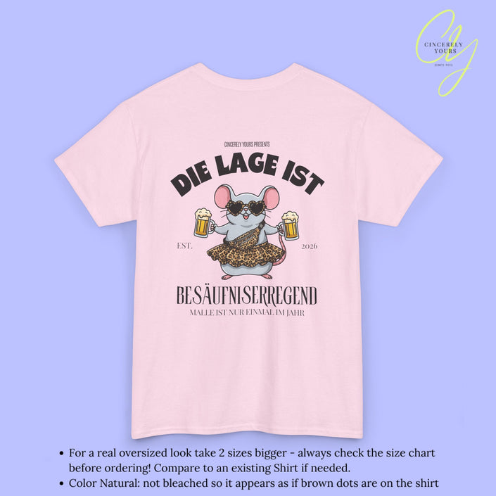 Mallemaus Shirt Malle Maus Leopard —  Die Lage ist besäufniserregend (Customizable)