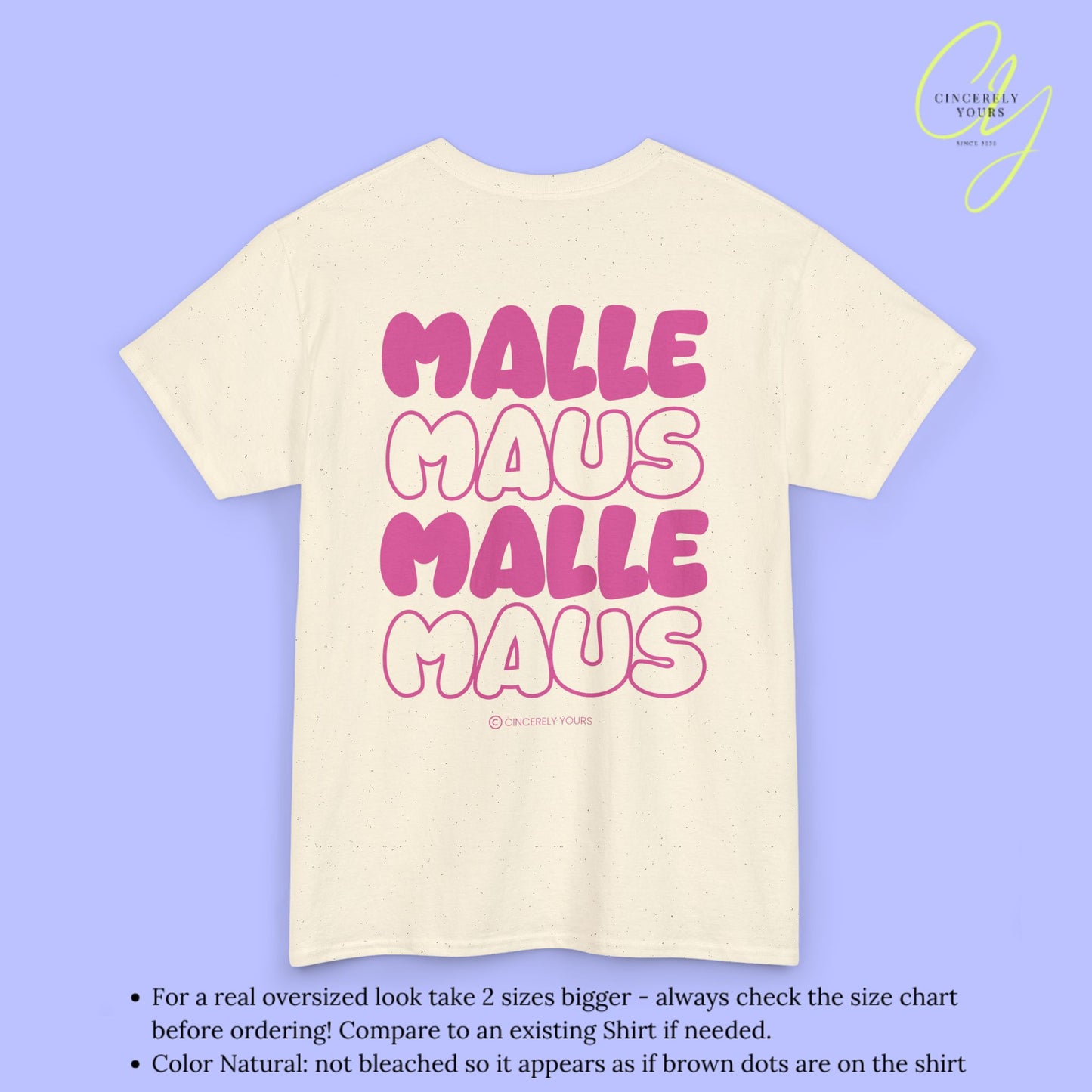 Mallemaus Shirt  —  Malle Maus T-Shirt pink backprint(Customizable)