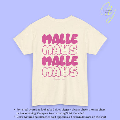 Mallemaus Shirt  —  Malle Maus T-Shirt pink backprint(Customizable)