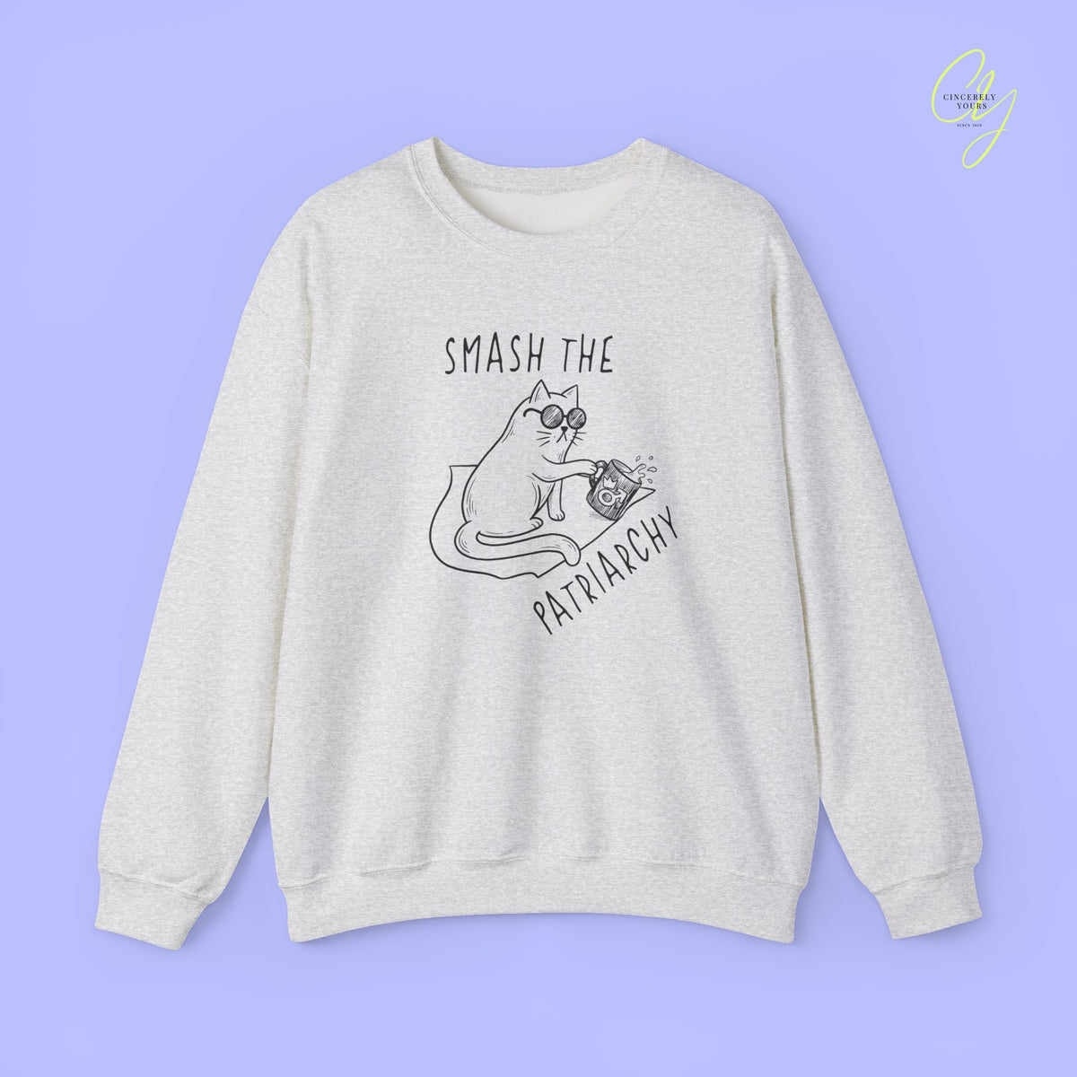 Cat Sweatshirt | Smash The Patriarchy
