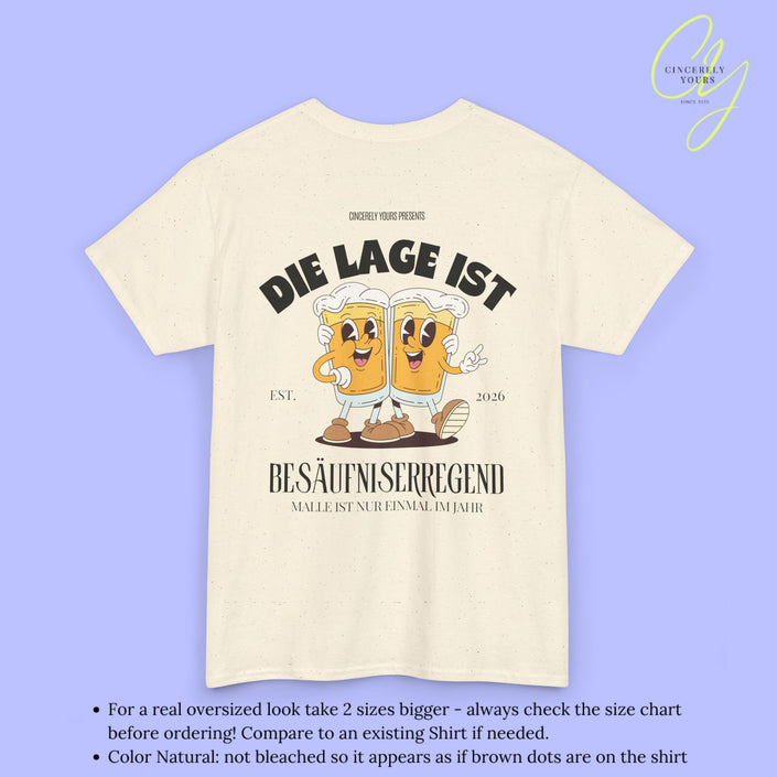 Die Lage ist besäufniserregend Malle Shirt - Bierkrüge Masskottchen (Customizable)