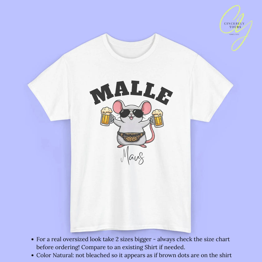 Malle Party Shirt — Malle Maus Bierkrug Bauchtasche Cincerely Yours