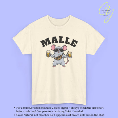 Mallemaus Shirt Malle - Muskel Maus Bierkrug Bauchtasche (V2)