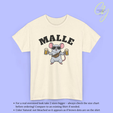 Mallemaus Shirt Malle - Muskel Maus Bierkrug Bauchtasche (V2)