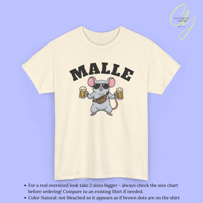 Mallemaus Shirt Malle - Muskel Maus Bierkrug Bauchtasche (V2)
