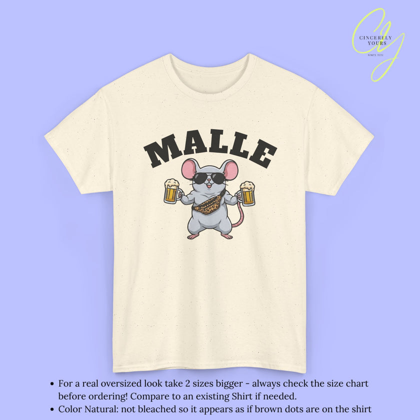 T-shirt Mallemaus Malle - Souris Musclée Chope de bière Sac banane (V2)