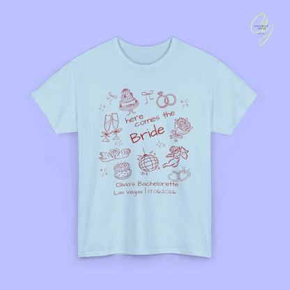 Bachelorette Shirt  — Here comes the Bride Crew (Customizable) Cincerely Yours