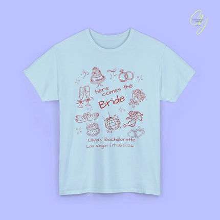 Bachelorette Shirt  — Here comes the Bride Crew (Customizable) Cincerely Yours