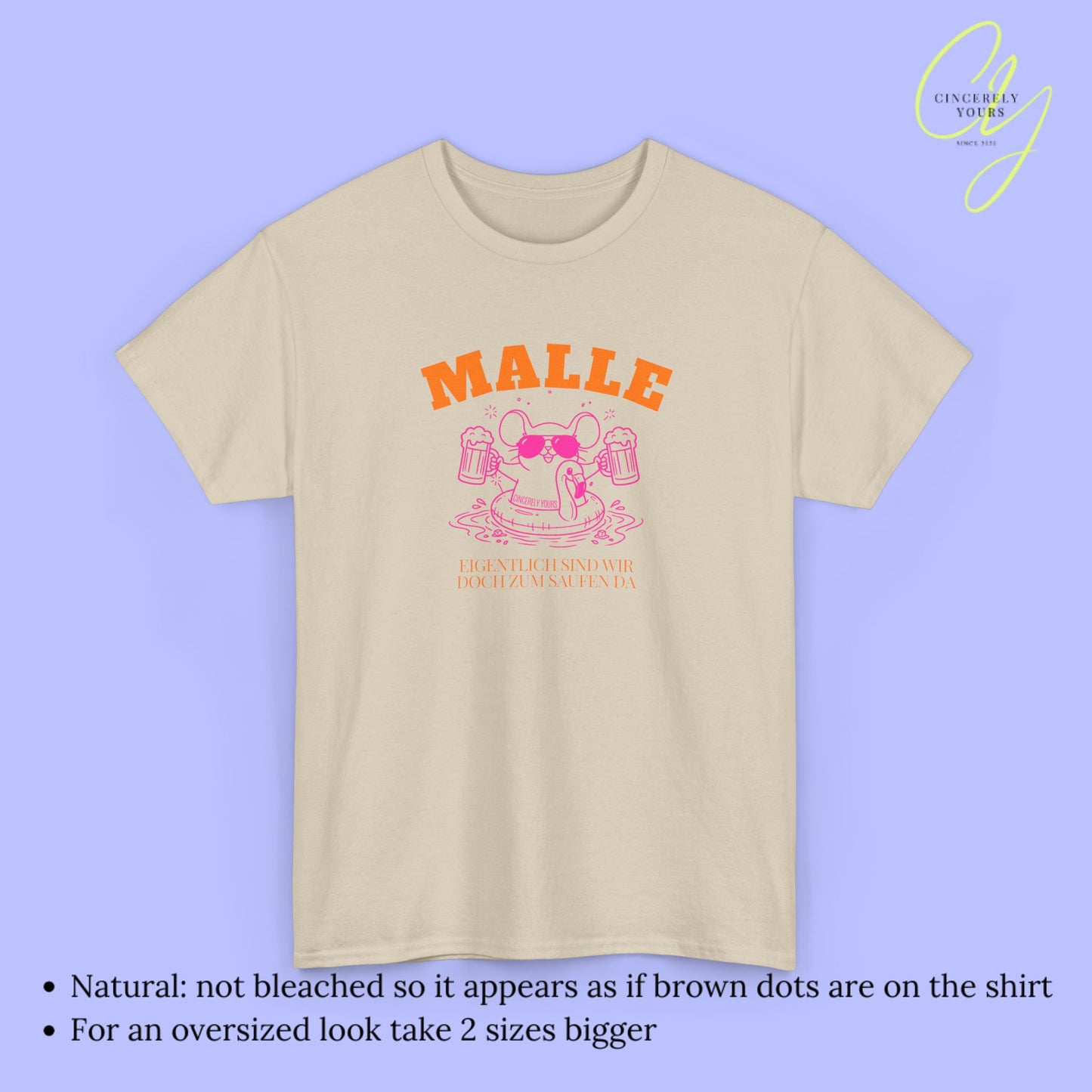 Mallemaus Shirt Malle - Party Shirt Malle Mouse Flamingo Beer Mug for Drinking