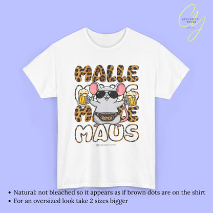 Mallemaus Shirt Malle Maus  - Leopard Bauchtasche Bierkrug OG