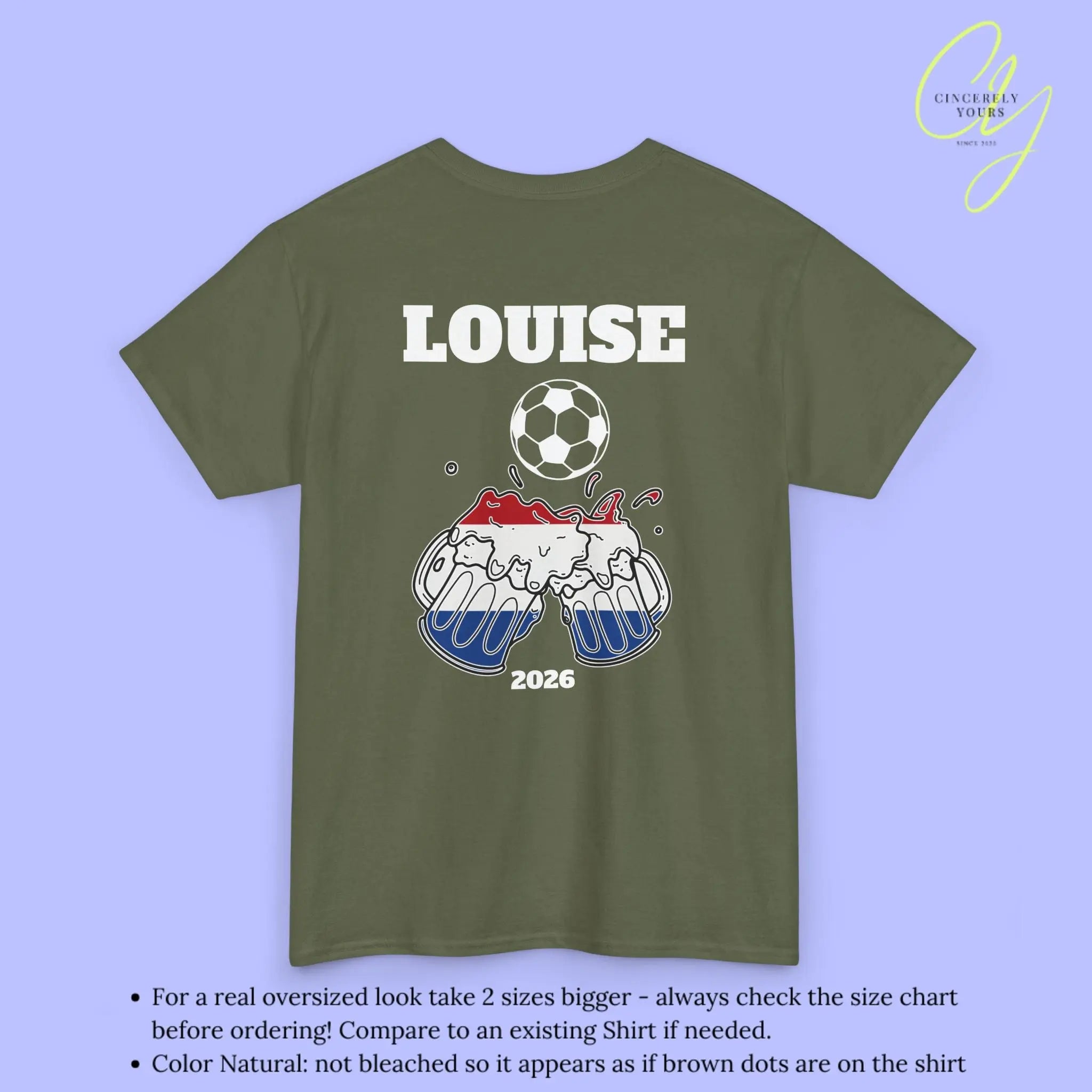 Personaliserter Name Fussball Shirt — Niederlande Flagge Bierkrug (Personalisierbar) Cincerely Yours