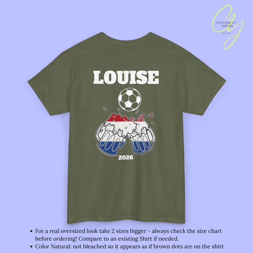 Personaliserter Name Fussball Shirt — Niederlande Flagge Bierkrug (Personalisierbar) Cincerely Yours