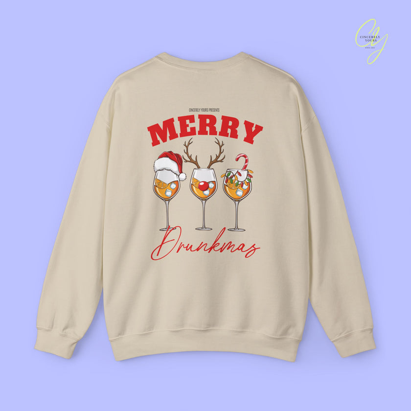 Christmas Sweatshirt | Merry Drunkmas Spritz Cocktail