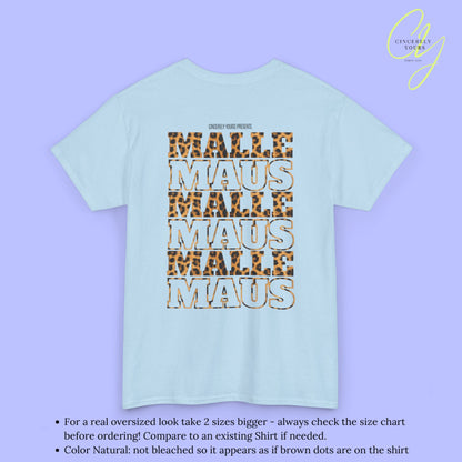 Mallemaus Shirt — Malle Maus Schriftzug Leopard Backprint Malle Shirt (Customizable)