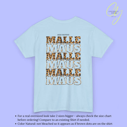 Mallemaus Shirt — Malle Maus Schriftzug Leopard Backprint Malle Shirt (Customizable)