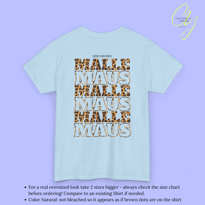 Mallemaus Shirt — Malle Maus Schriftzug Leopard Backprint Malle Shirt (Customizable)