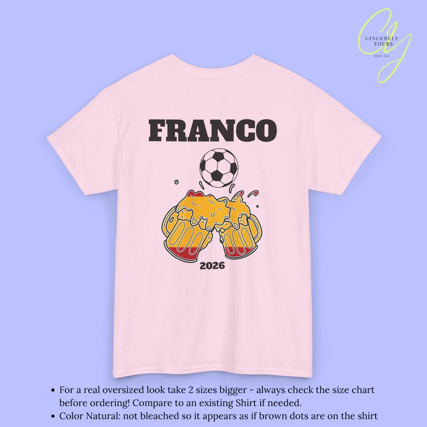 Personaliserter Name Fussball Shirt — Spanien Flagge Bierkrug (Personalisierbar) Cincerely Yours