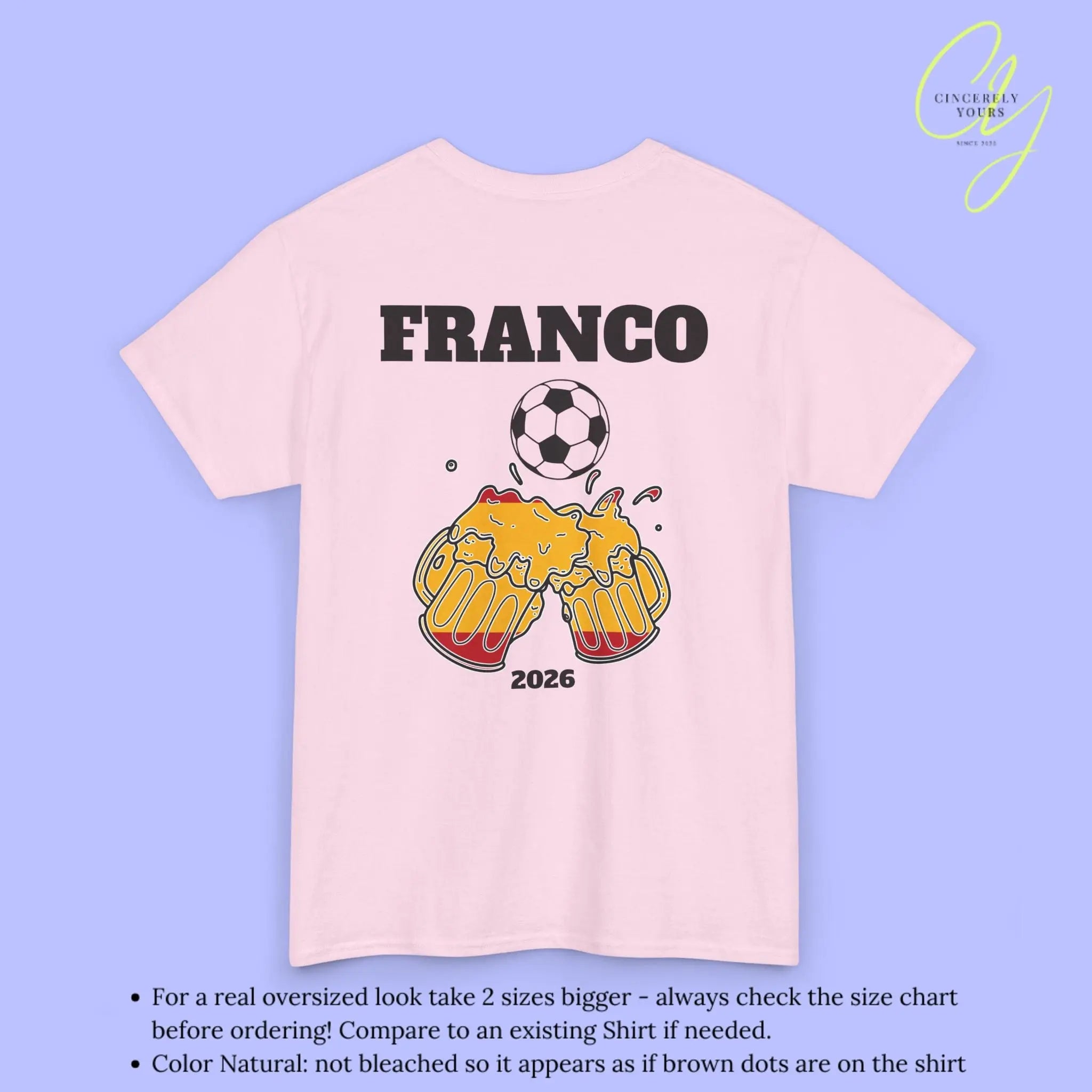 Personaliserter Name Fussball Shirt — Spanien Flagge Bierkrug (Personalisierbar) Cincerely Yours