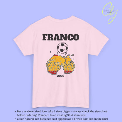 Personaliserter Name Fussball Shirt — Spanien Flagge Bierkrug (Personalisierbar) Cincerely Yours