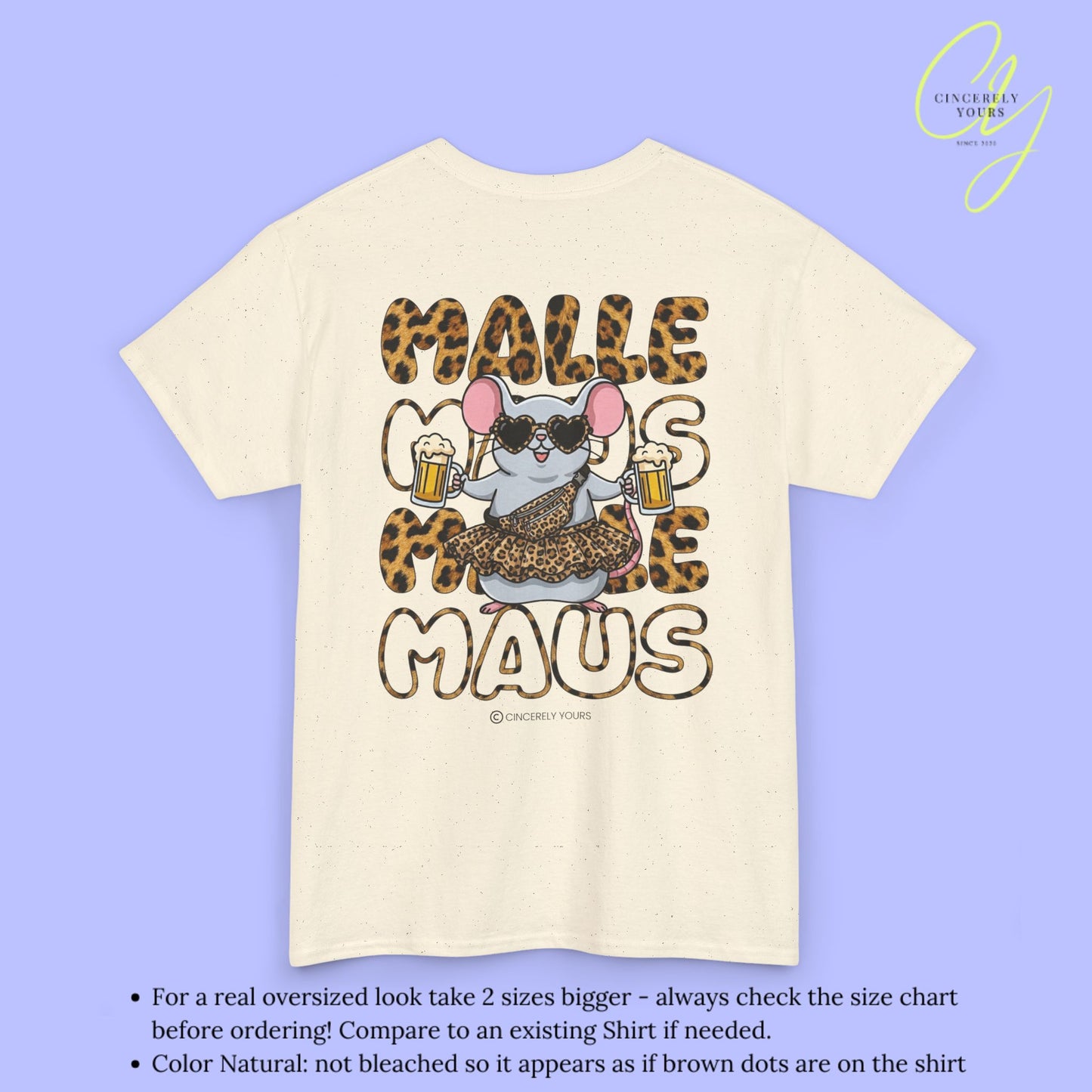 Mallemaus Shirt Malle Maus Leopard —  Leoparden Malle Maus Bierkrug (Customizable)