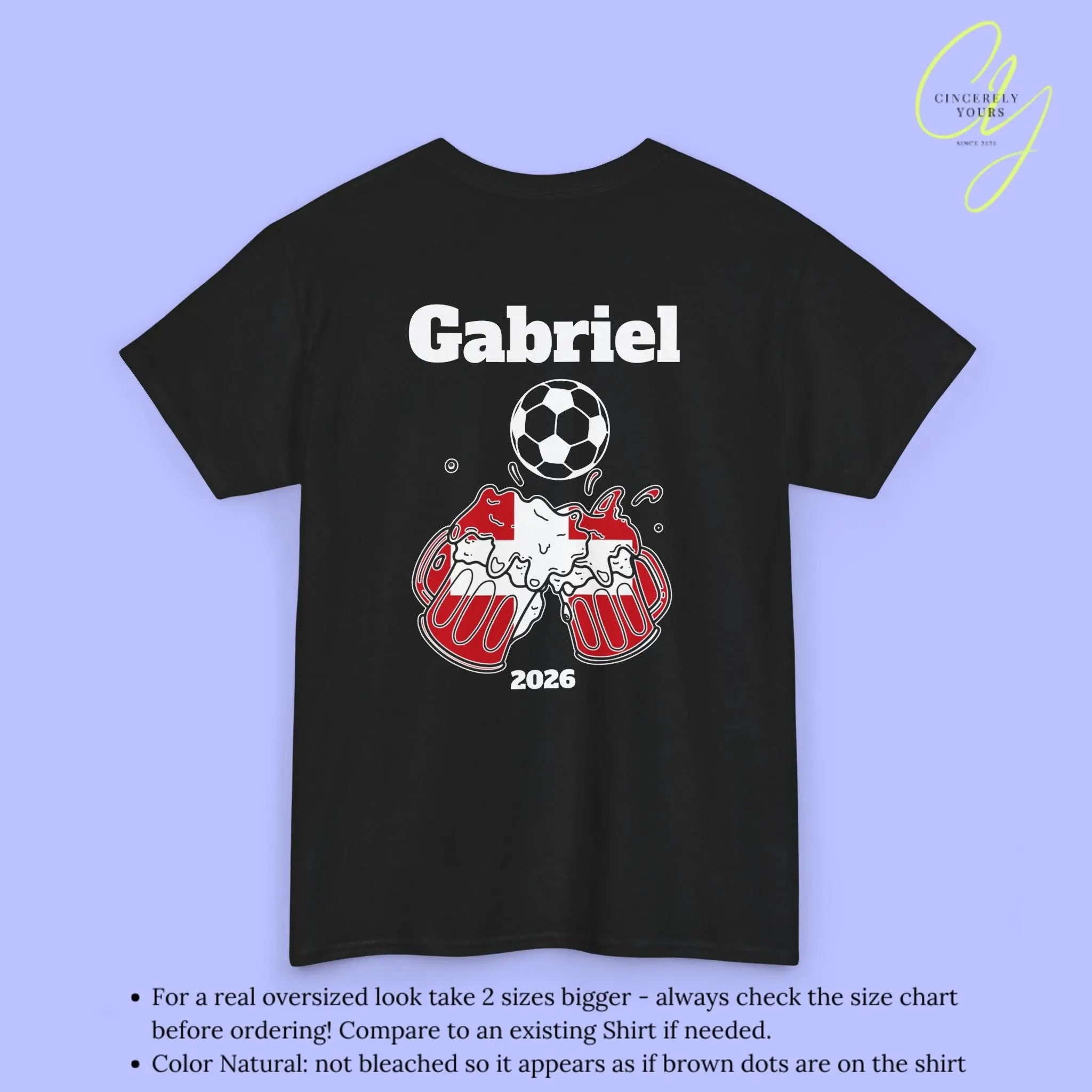 Personaliserter Name Fussball Shirt — Schweiz Flagge Bierkrug (Personalisierbar) Cincerely Yours