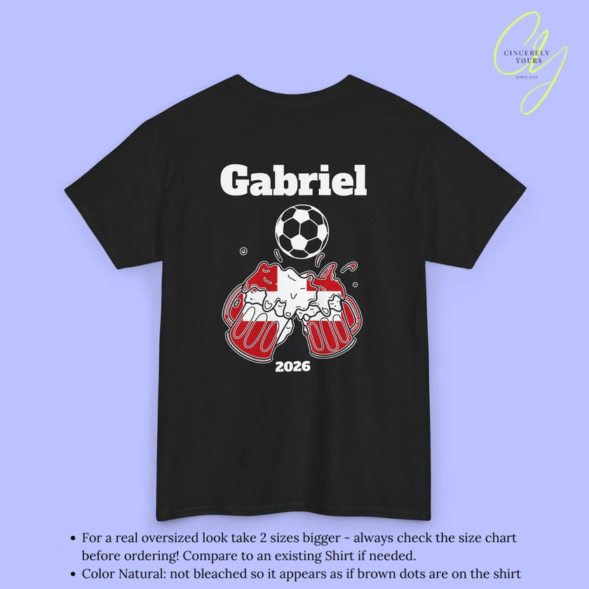 Personaliserter Name Fussball Shirt — Schweiz Flagge Bierkrug (Personalisierbar) Cincerely Yours