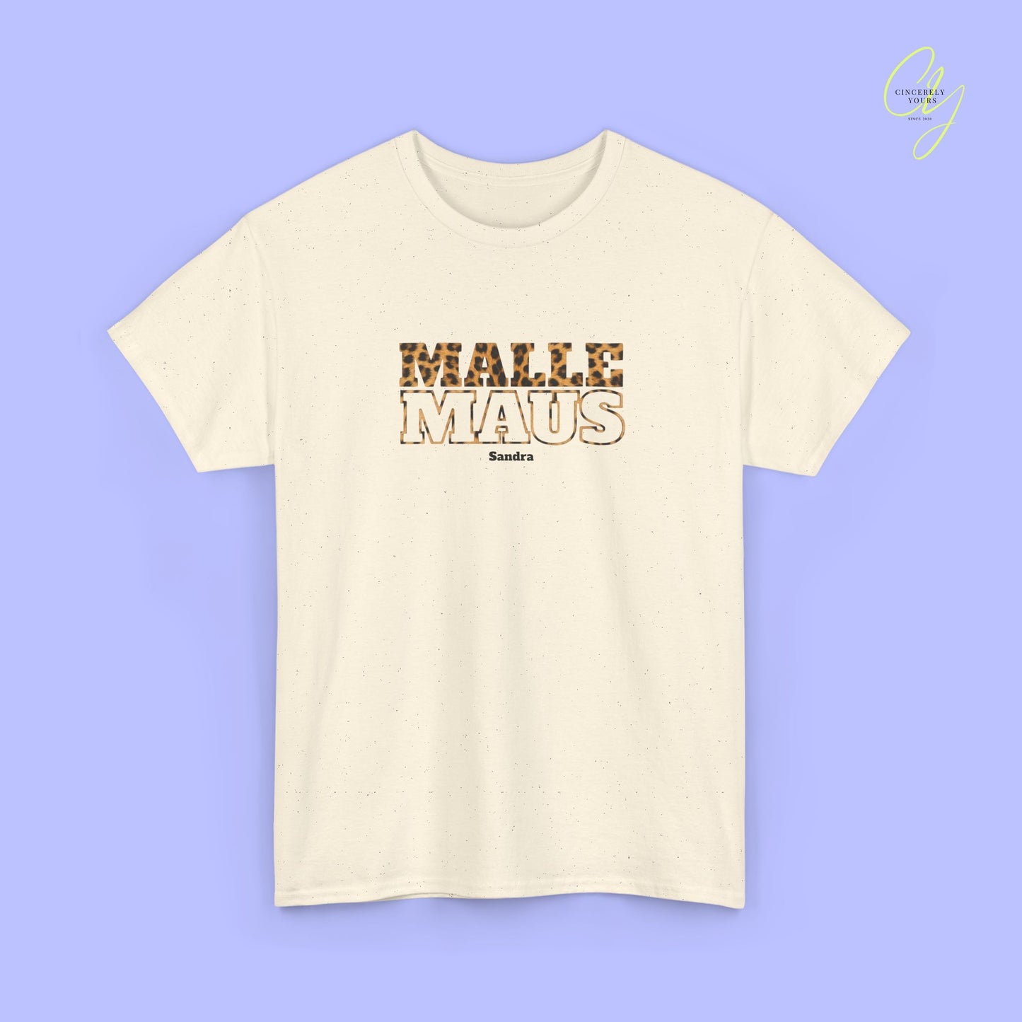 Mallemaus Shirt — Malle Maus Schriftzug Leopard Backprint Malle Shirt (Customizable)
