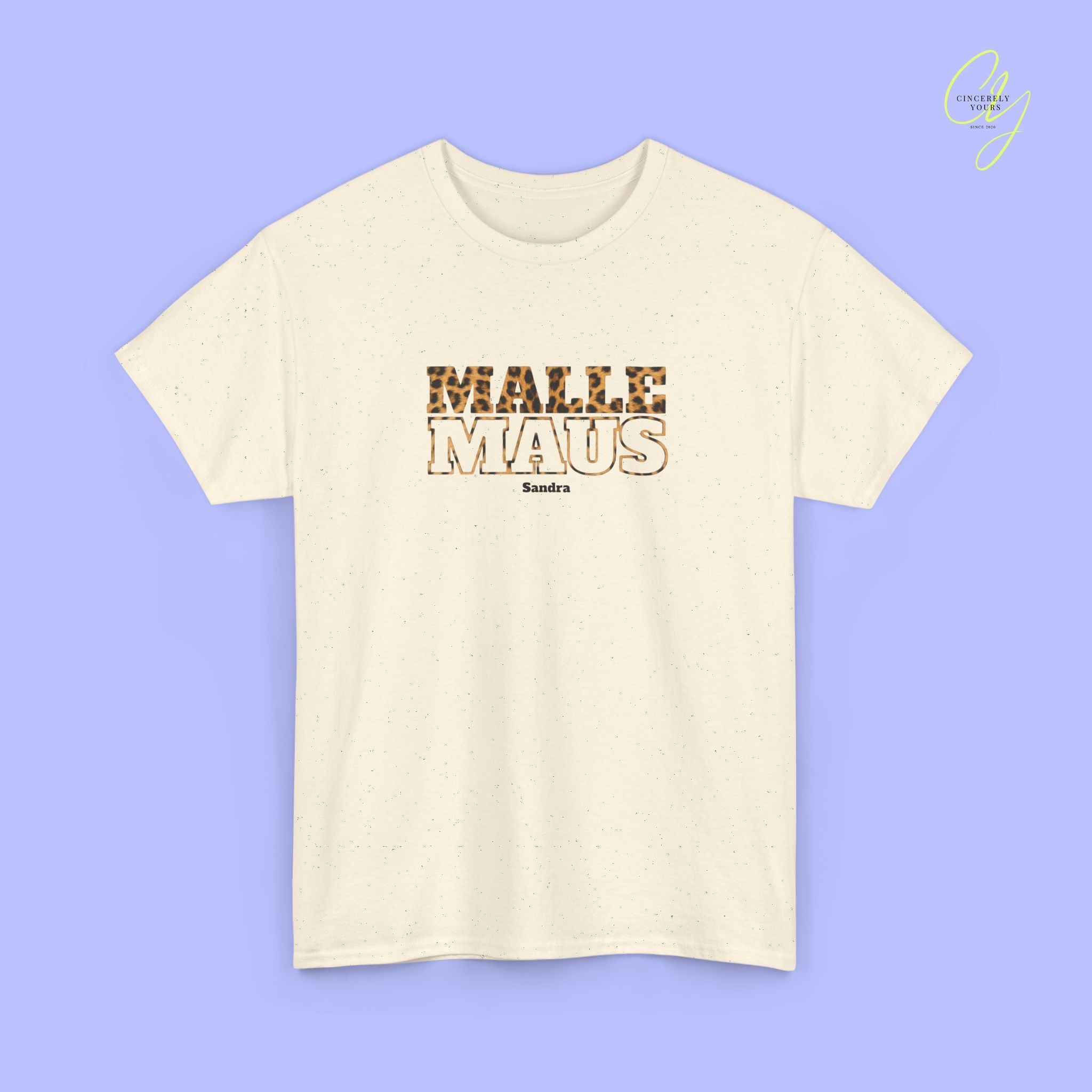 Mallemaus Shirt — Malle Maus Schriftzug Leopard Backprint Malle Shirt (Customizable)