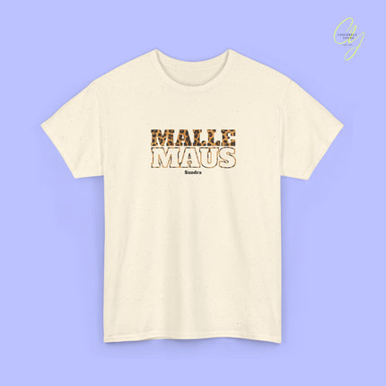 Mallemaus Shirt — Malle Maus Schriftzug Leopard Backprint Malle Shirt (Customizable)