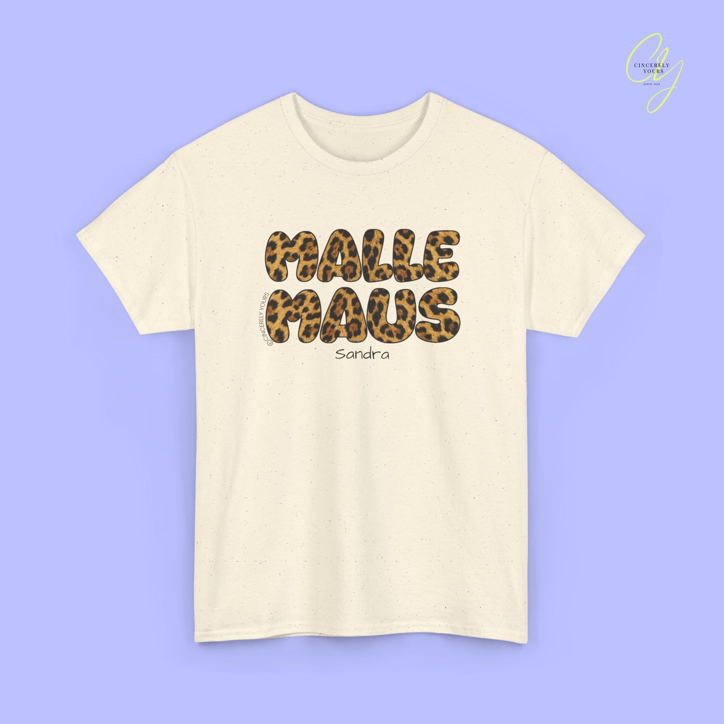 Mallemaus Shirt Malle Maus Leo — Malle Maus Schriftzug Leopard (Customizable)