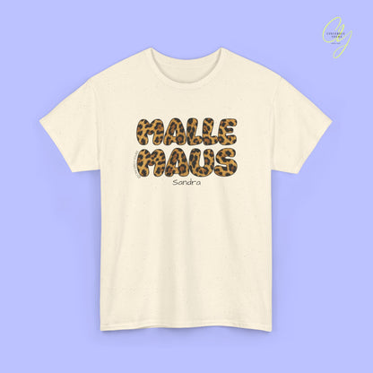 Mallemaus Shirt Malle Maus Leo — Malle Maus Schriftzug Leopard (Customizable)