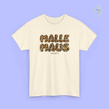 Mallemaus Shirt Malle Maus Leo — Malle Maus Schriftzug Leopard (Customizable)