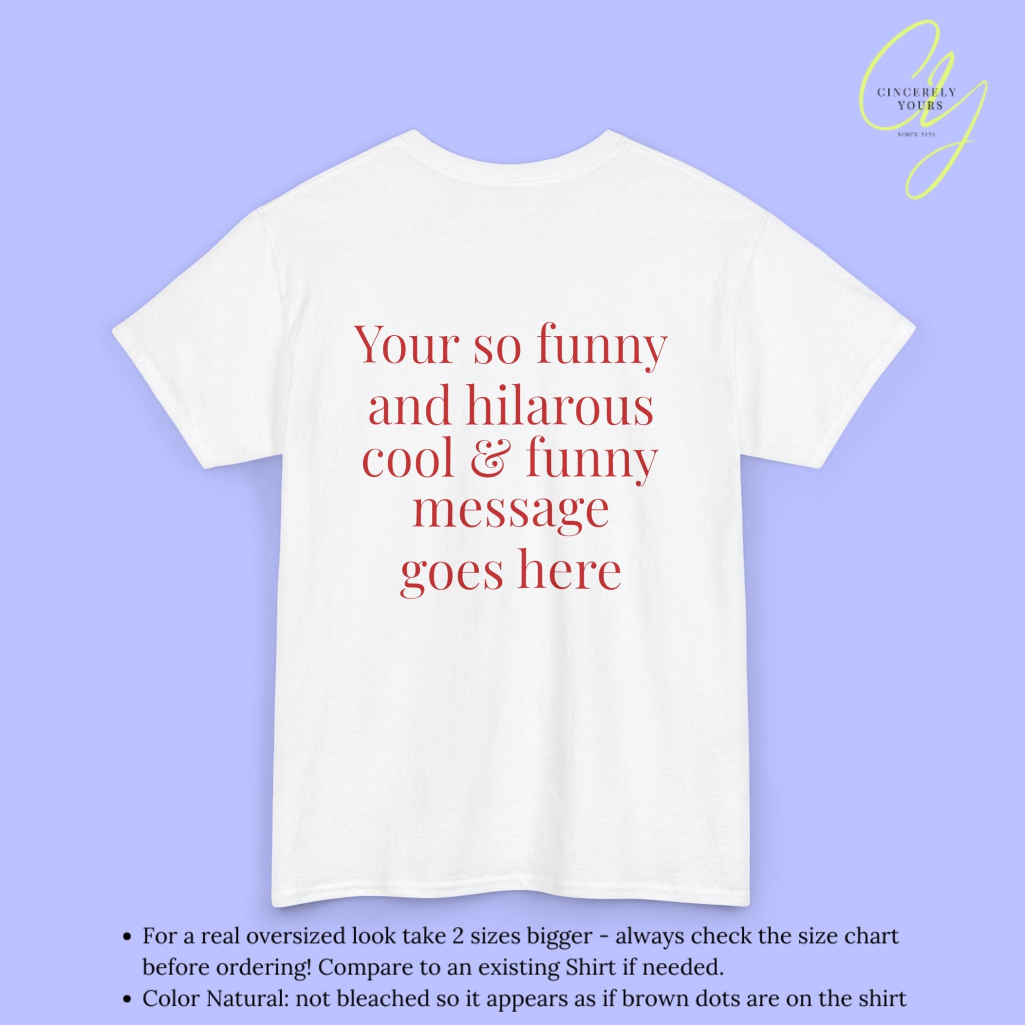 Personalisierbares Quote Shirt - Dein Text Back Print Statement Shirt
