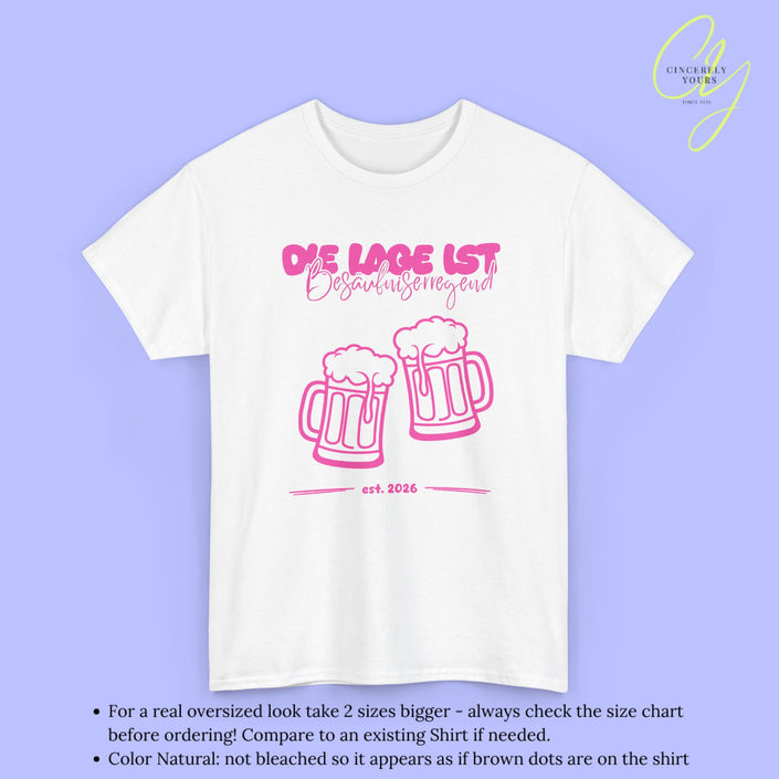 Party Shirt | Die Lage ist besäufniserregend Pink Bierkrüge