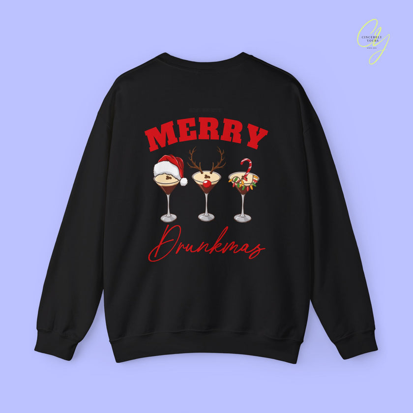 Christmas Sweatshirt | Merry Drunkmas Espresso Martini