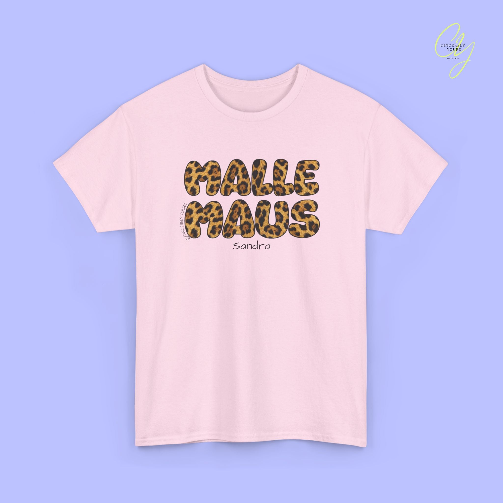 T-shirt Mallemaus Malle Maus Leo — Inscription Malle Maus Léopard (personnalisable)