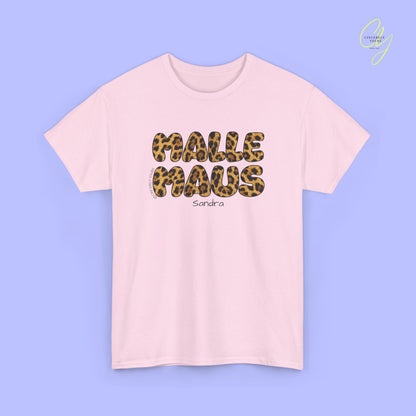 Mallemaus Shirt Malle Maus Leo — Malle Maus Schriftzug Leopard (Customizable)