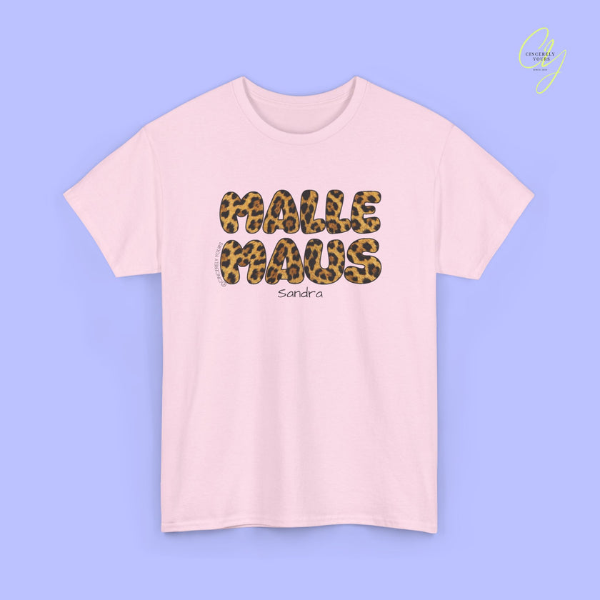 T-shirt Mallemaus Malle Maus Leo — Inscription Malle Maus Léopard (personnalisable)