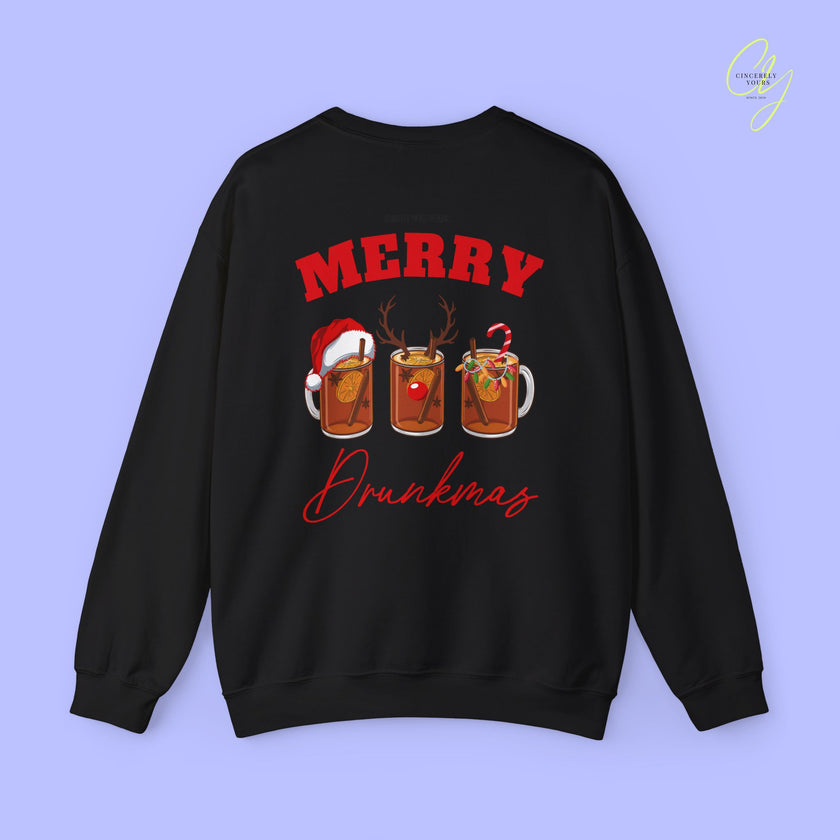 Christmas Sweatshirt | Merry Drunkmas mulled wine