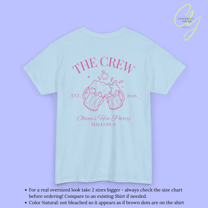Old Money Bachelorette Shirt — Bierkrug Verlobungsring Hen Party Crew Shirt JGA Backprint only (Customizable)