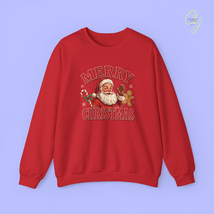 Christmas Sweatshirt | Merry Christmas retro Santa